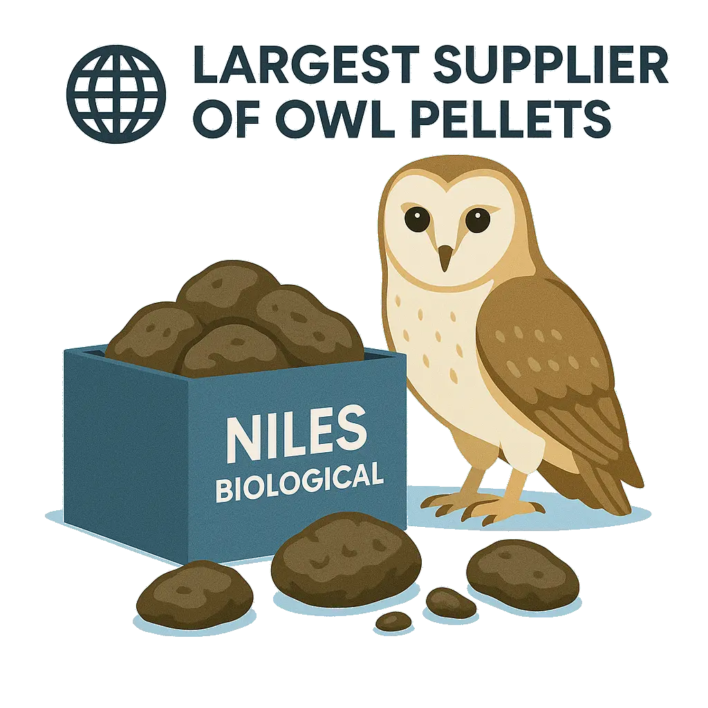 Close-up of an owl pellet featured by Niles Biological.